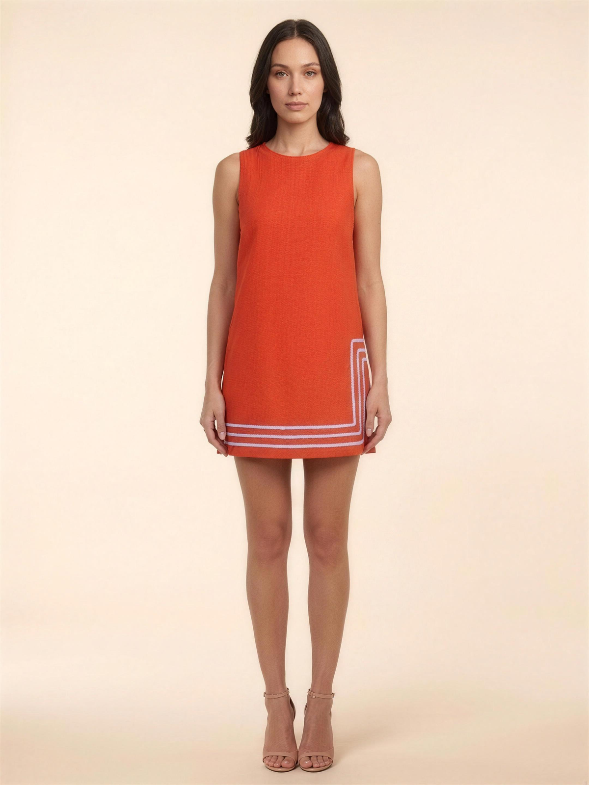 GELSEY | SLEEVELESS A-LINE SHIFT MINI DRESS - Orange