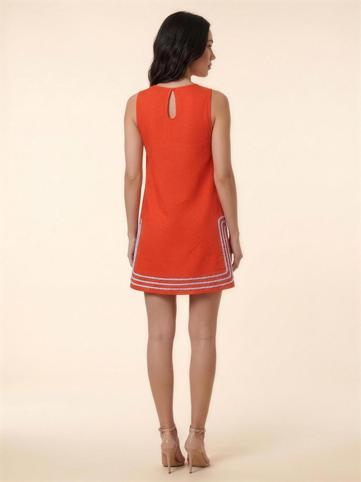 GELSEY | SLEEVELESS A-LINE SHIFT MINI DRESS - Orange
