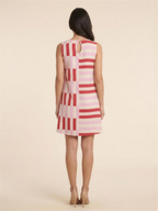 GELSEY | SLEEVELESS A-LINE SHIFT MINI DRESS - Pink and Red Stripe
