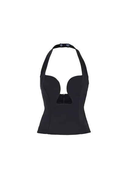 GENOVEVA | HALTER TOP - Black