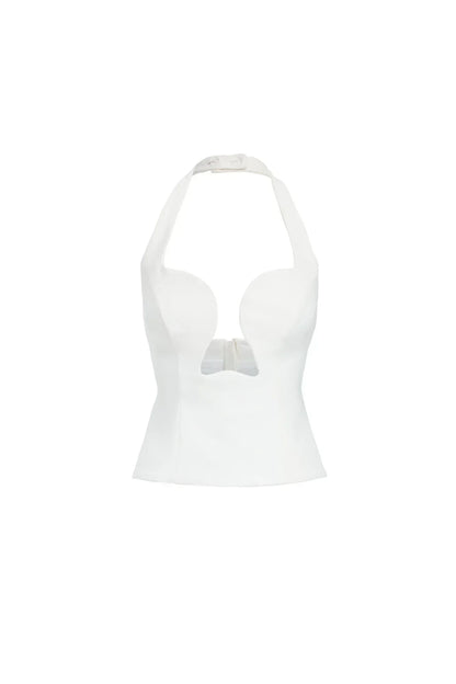 GENOVEVA | HALTER TOP - Ivory
