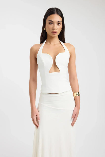 GENOVEVA | HALTER TOP - Ivory