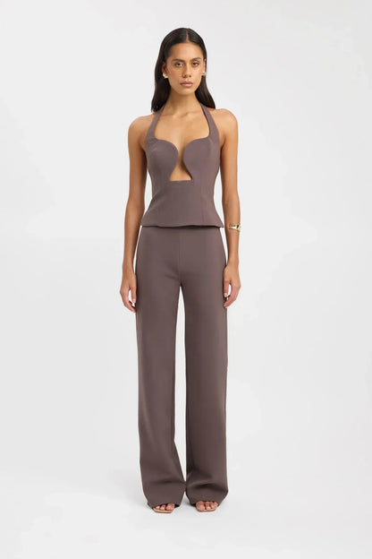 GENOVEVA | HALTER TOP - Taupe