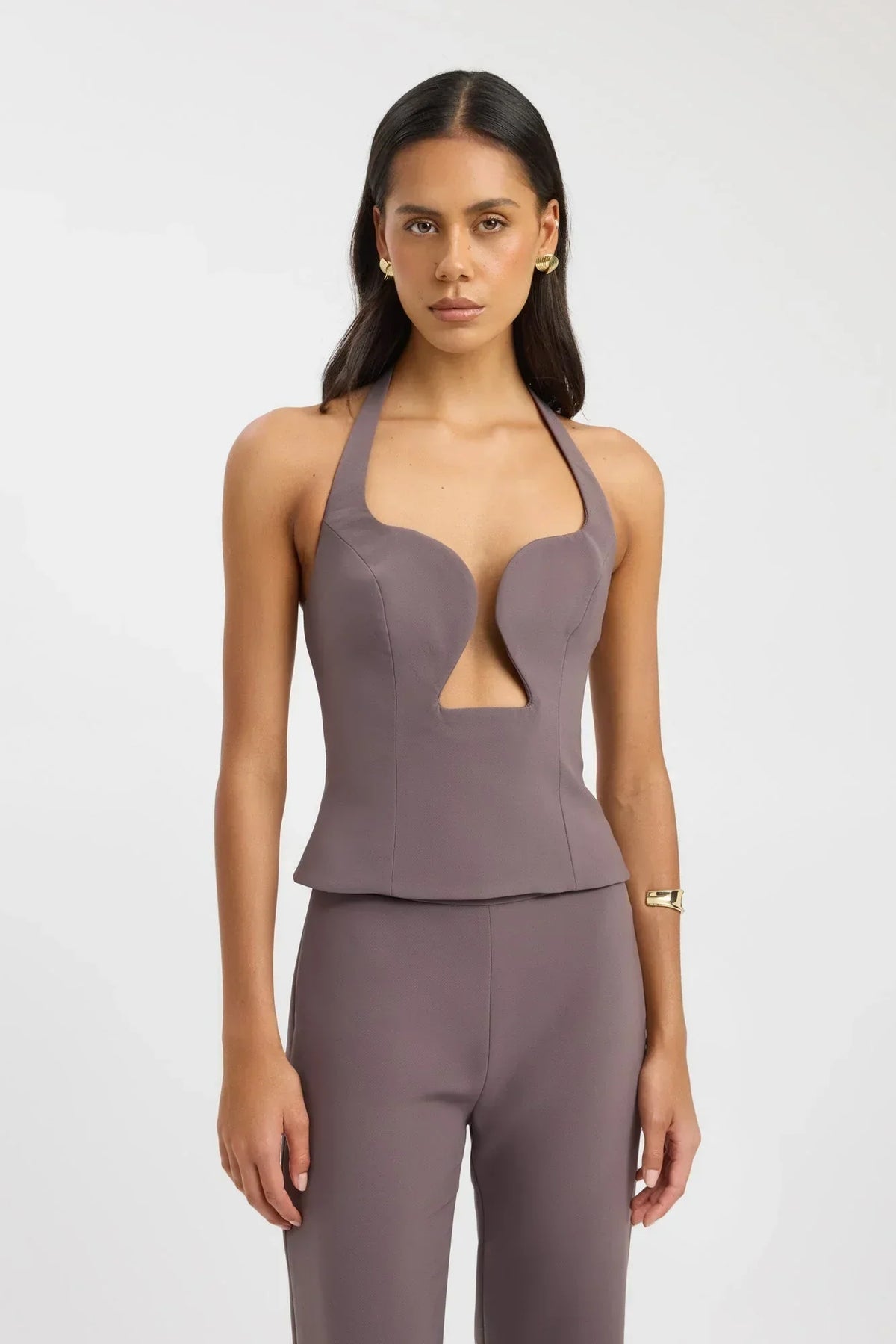 GENOVEVA | HALTER TOP - Taupe