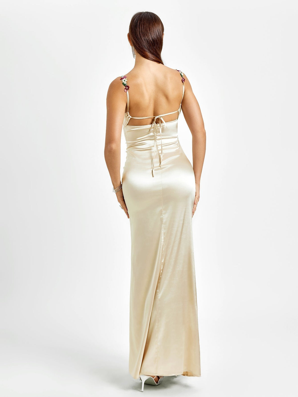 GEORGETTE | SATIN MAXI DRESS - Champagne