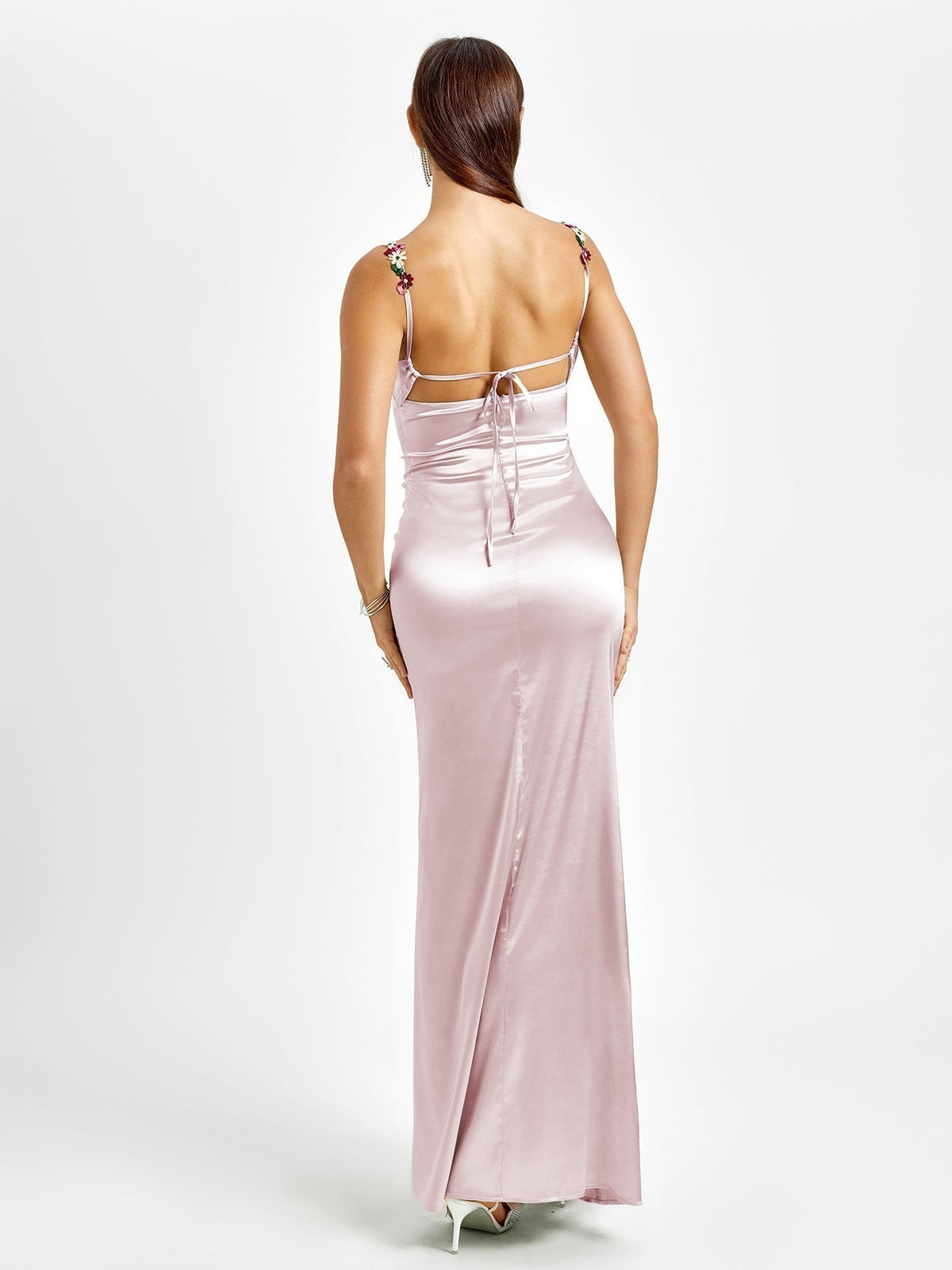 GEORGETTE | SATIN MAXI DRESS - Light Pink