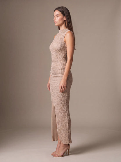 GISELA | CUTOUT MAXI DRESS - Beige