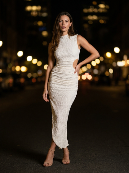 GISELA | CUTOUT MAXI DRESS - Ivory