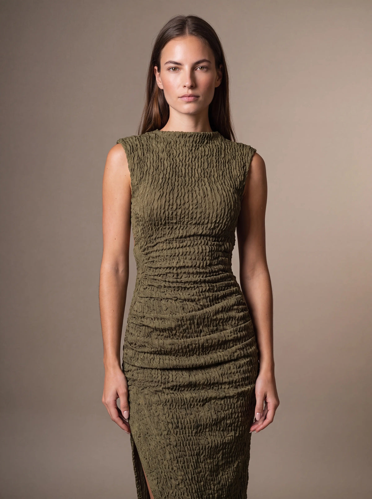 GISELA | CUTOUT MAXI DRESS - Olive