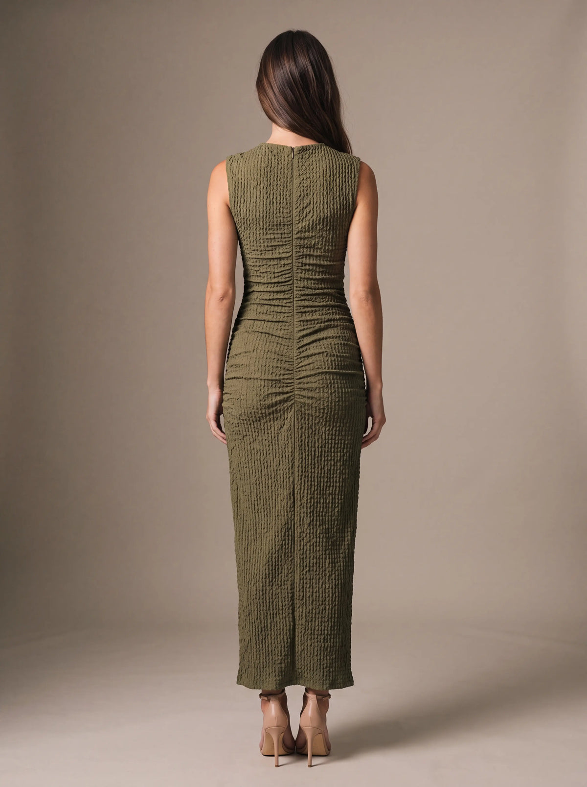 GISELA | CUTOUT MAXI DRESS - Olive