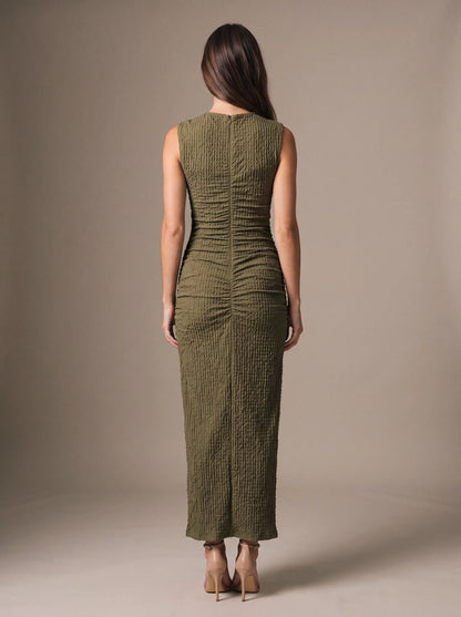 GISELA | CUTOUT MAXI DRESS - Olive