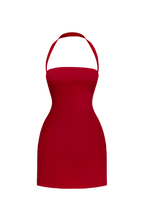 GLORIANA | STRAPLESS LACE-UP BACK MINI DRESS - Cherry Red