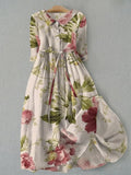 GLYNIS | COLLARED FLORAL MIDI DRESS - Ivory Floral