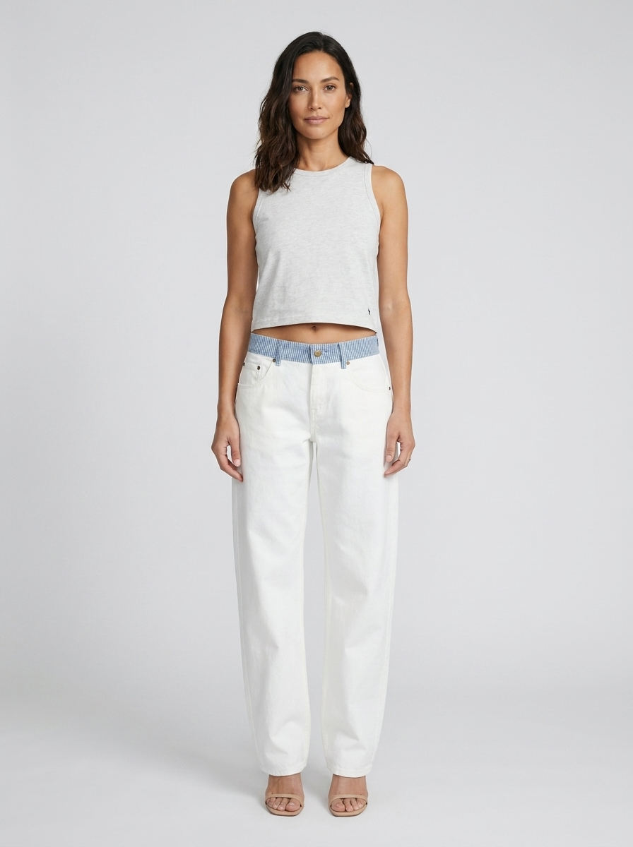 GOLDA | WIDE LEG RELAXED JEANS - White