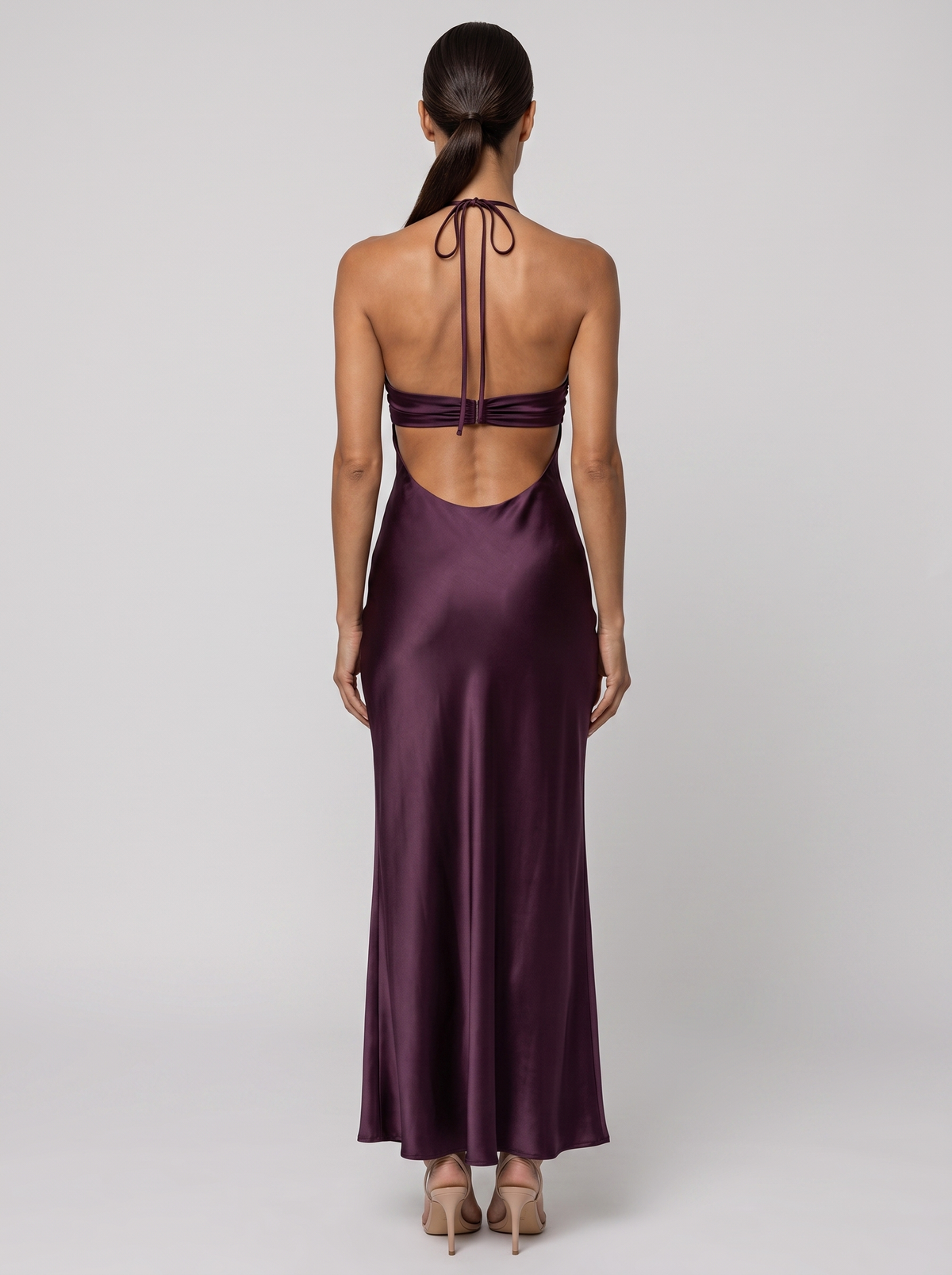 GRACIELA | HALTER MAXI DRESS - Plum