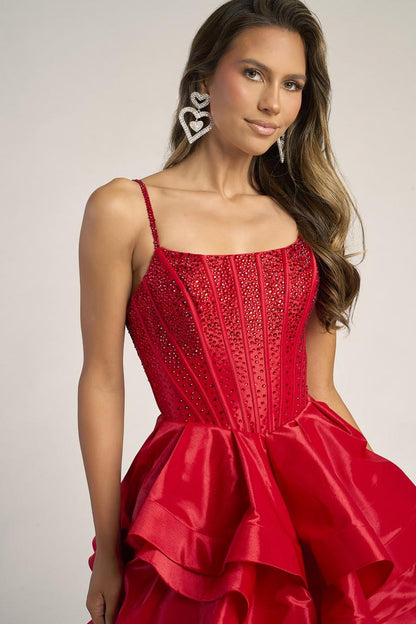 GWYNETH | TIERED RUFFLE GOWN - Black and Gold