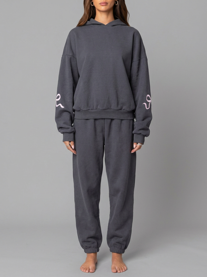 HETTY | BOW DETAIL TRACKSUIT - Dark Gray