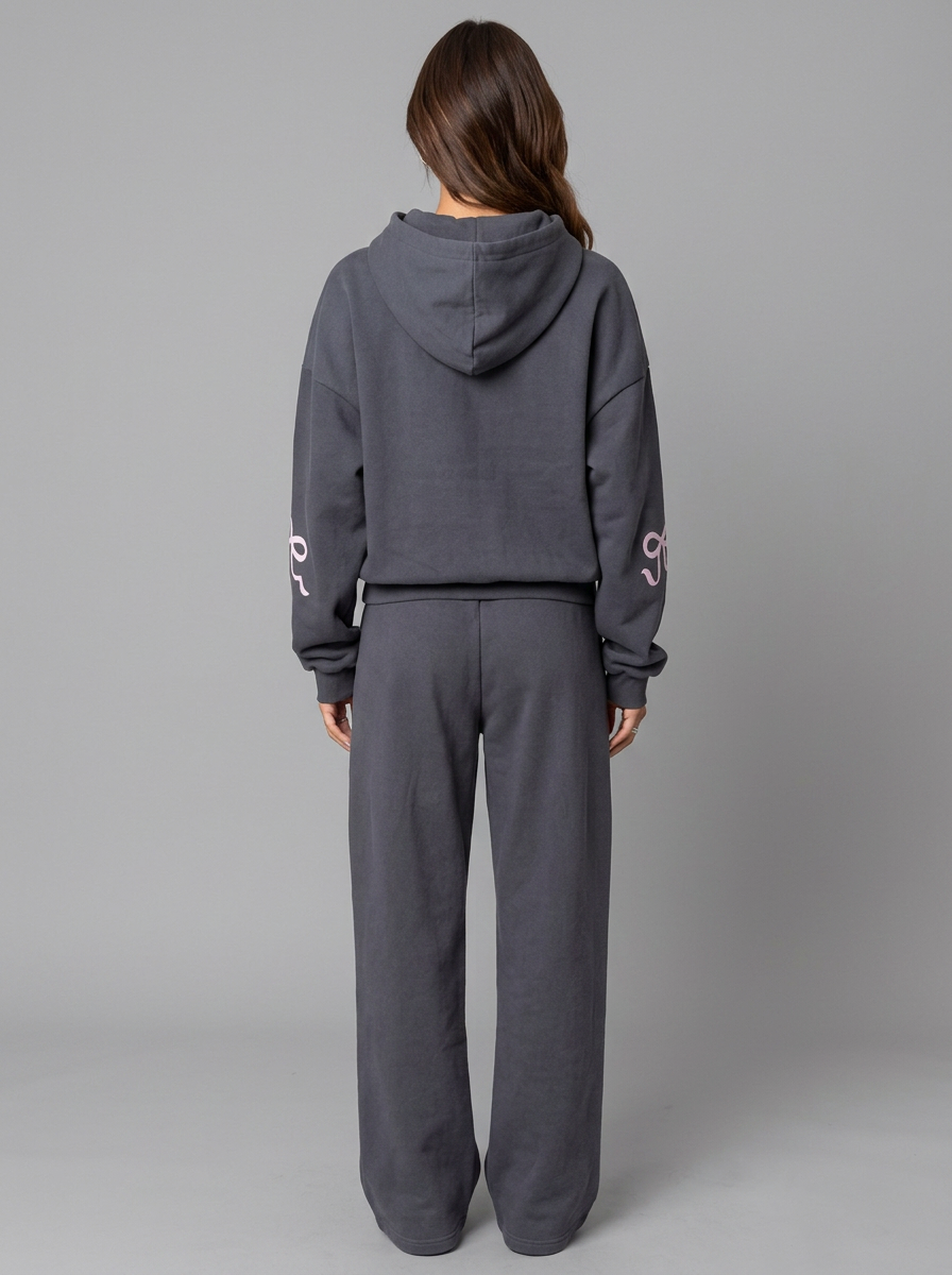 HETTY | BOW DETAIL TRACKSUIT - Dark Gray