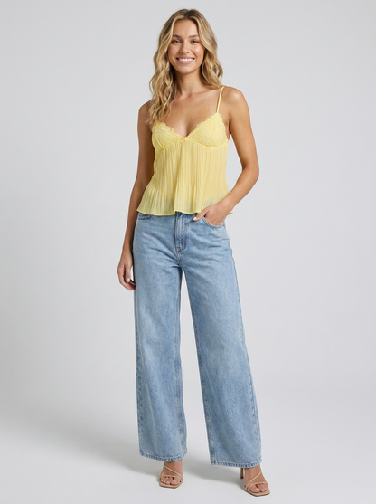 HONEYBELL | LACE TOP - Lemon Yellow