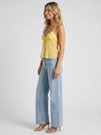 HONEYBELL | LACE TOP - Lemon Yellow