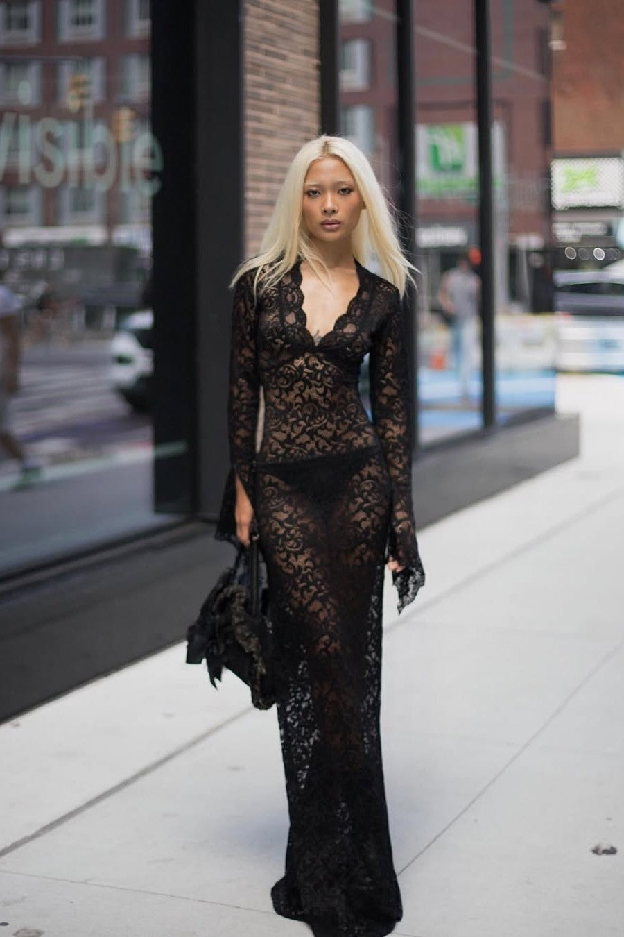HUGINA | BELL SLEEVE MAXI DRESS - Black
