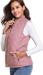 HULDA | QUILTED STAND COLLAR VEST JACKET - Dusty Pink