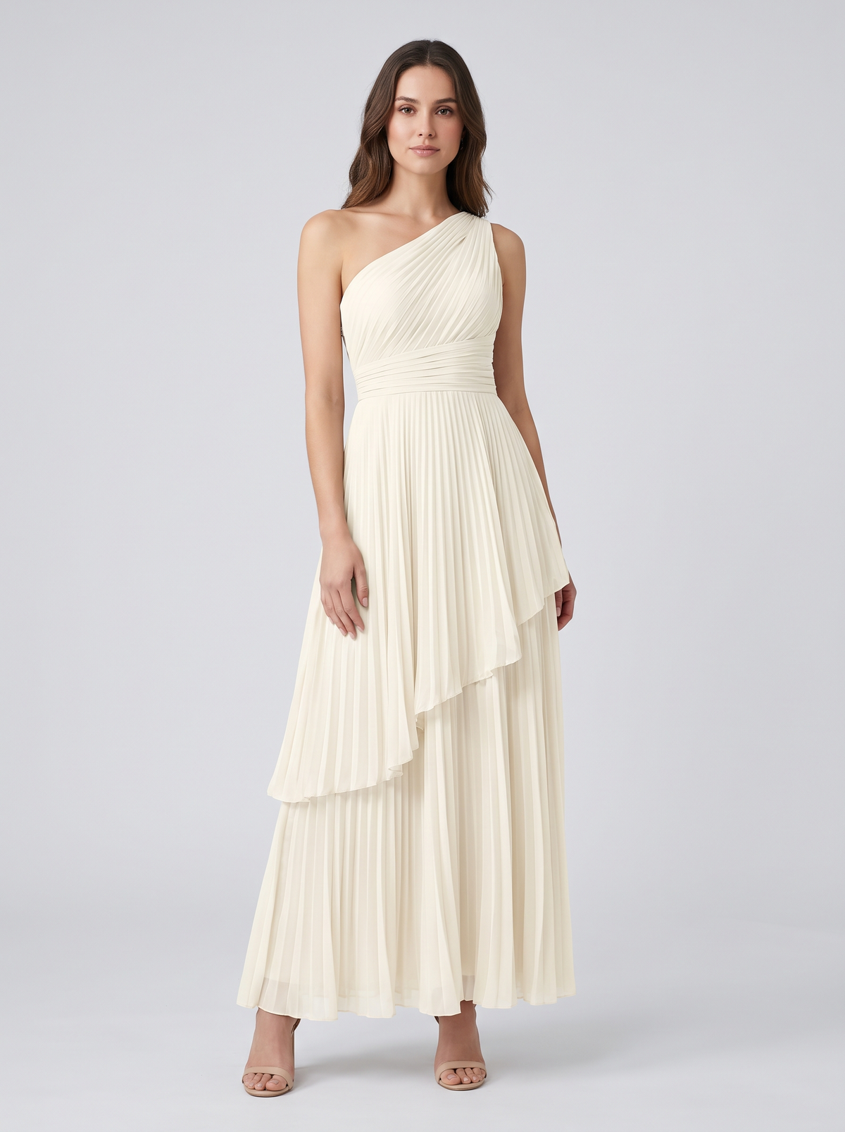 ILENE | ONE SHOULDER TIERED MAXI DRESS - Ivory