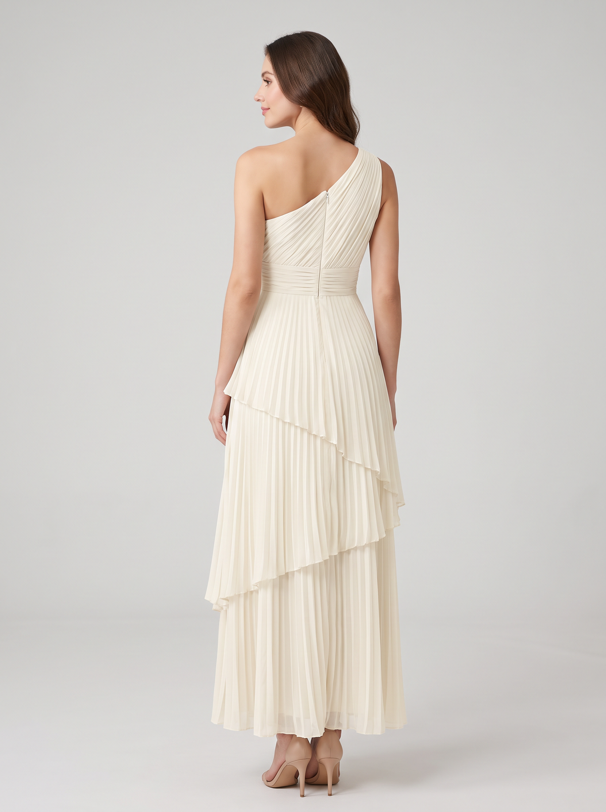 ILENE | ONE SHOULDER TIERED MAXI DRESS - Ivory