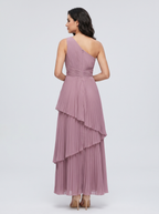 ILENE | ONE SHOULDER TIERED MAXI DRESS - Mauve