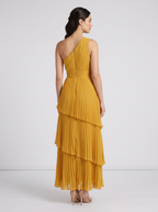 ILENE | ONE SHOULDER TIERED MAXI DRESS - Mustard