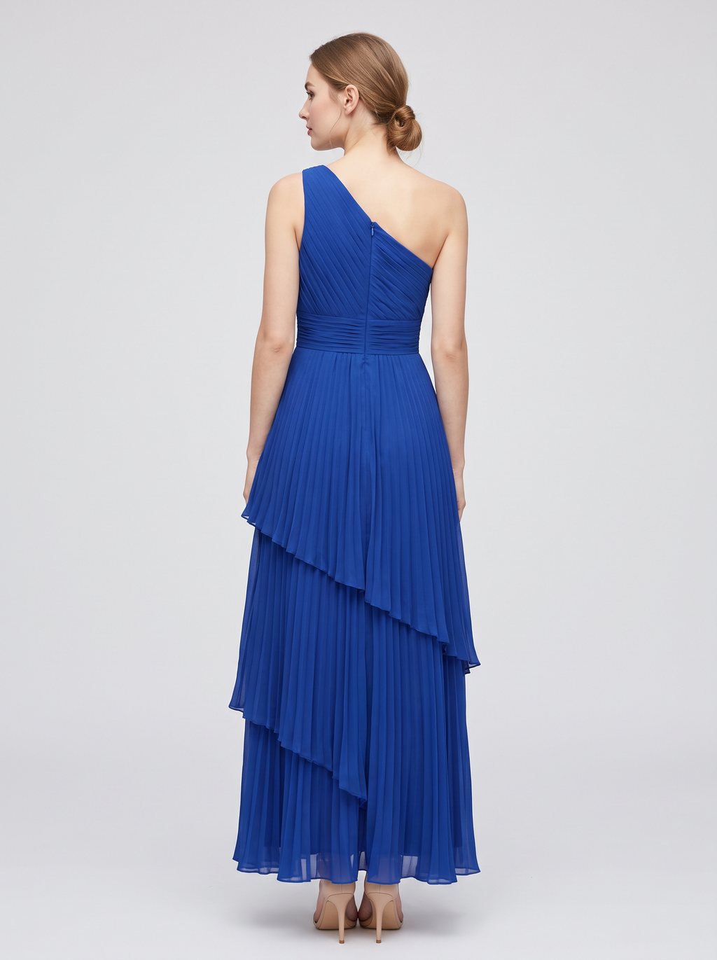 ILENE | ONE SHOULDER TIERED MAXI DRESS - Royal Blue