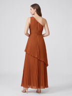 ILENE | ONE SHOULDER TIERED MAXI DRESS - Rust