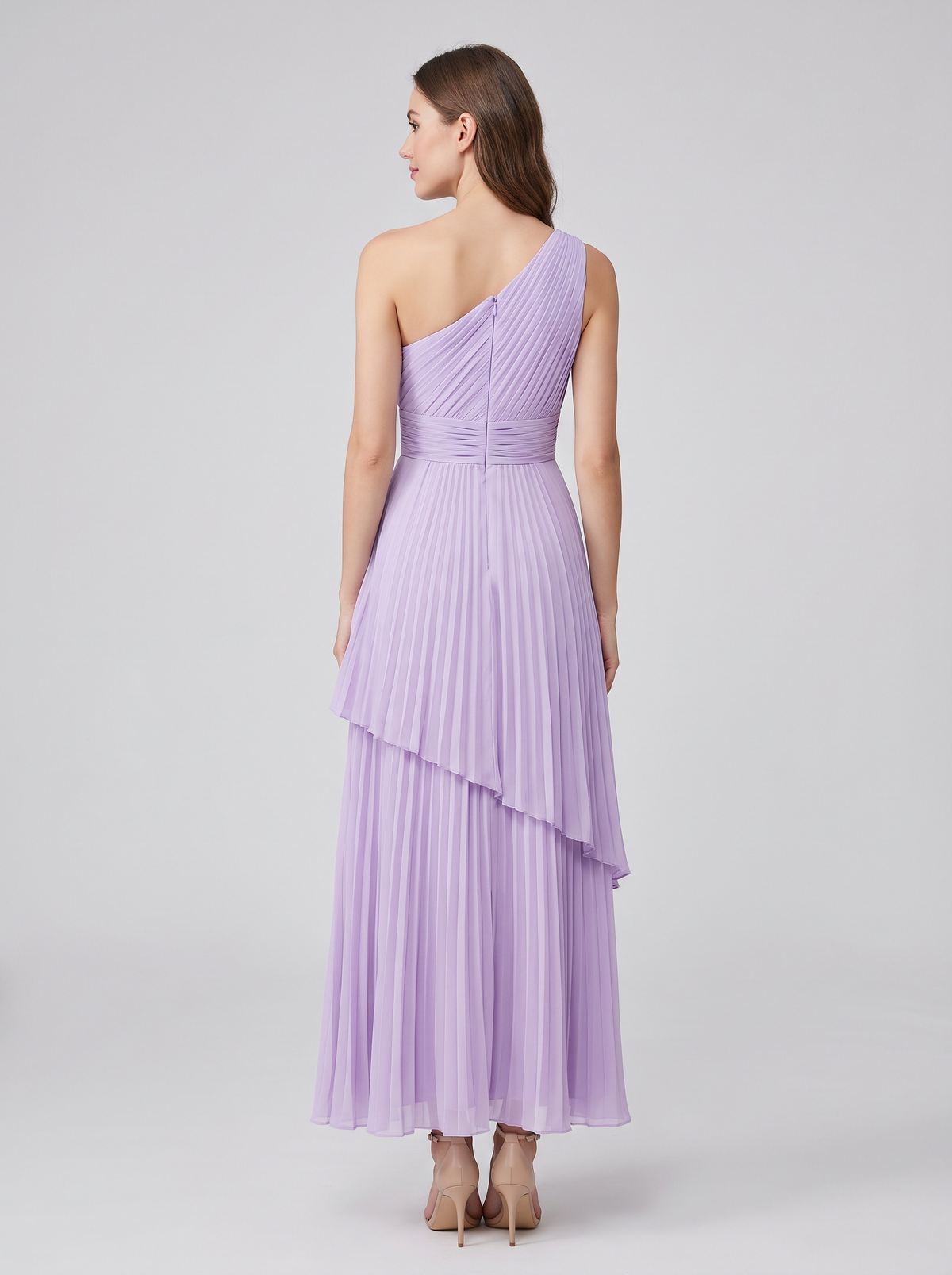 ILENE | ONE SHOULDER TIERED MAXI DRESS - Wisteria