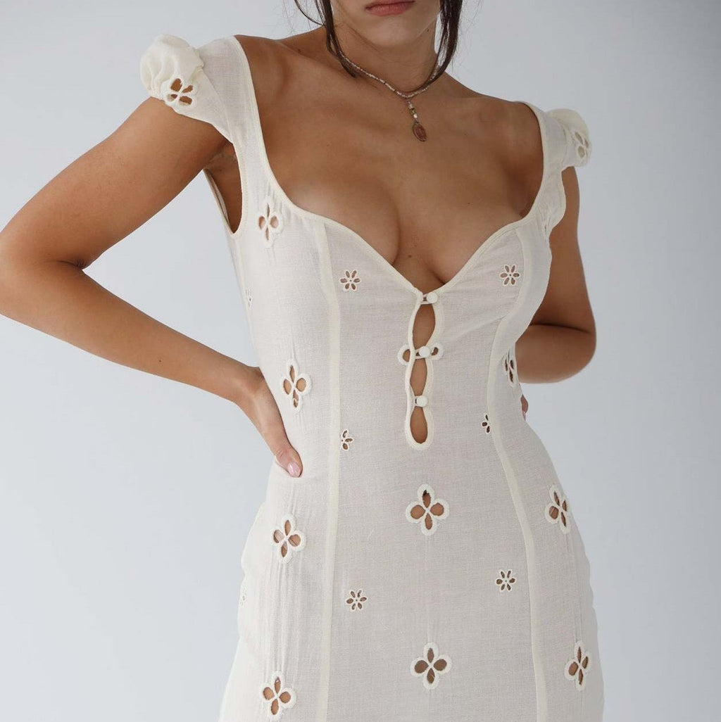 INDIE | MIDI DRESS - White