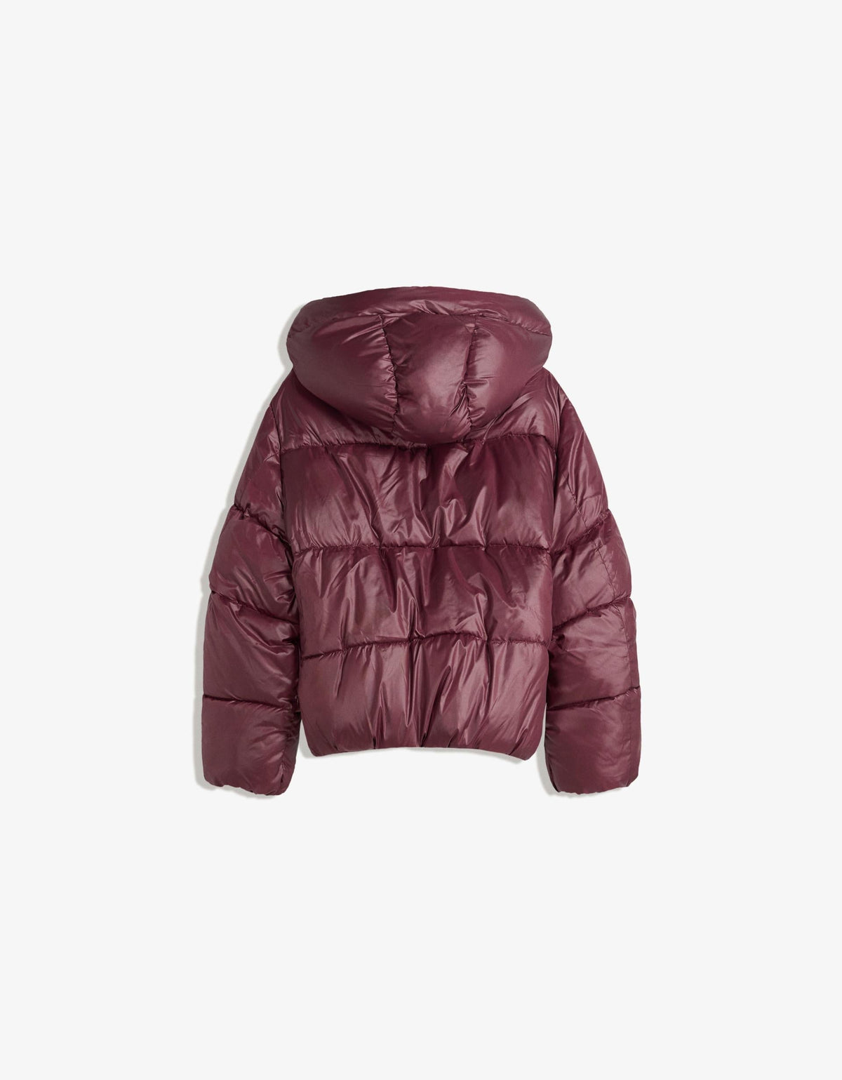 INEZ | HIGH SHINE PUFFER JACKET - Burgundy