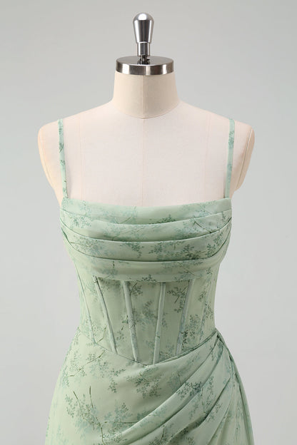 ISABEAU | CORSET CHIFFON GOWN - Dusty Sage Floral