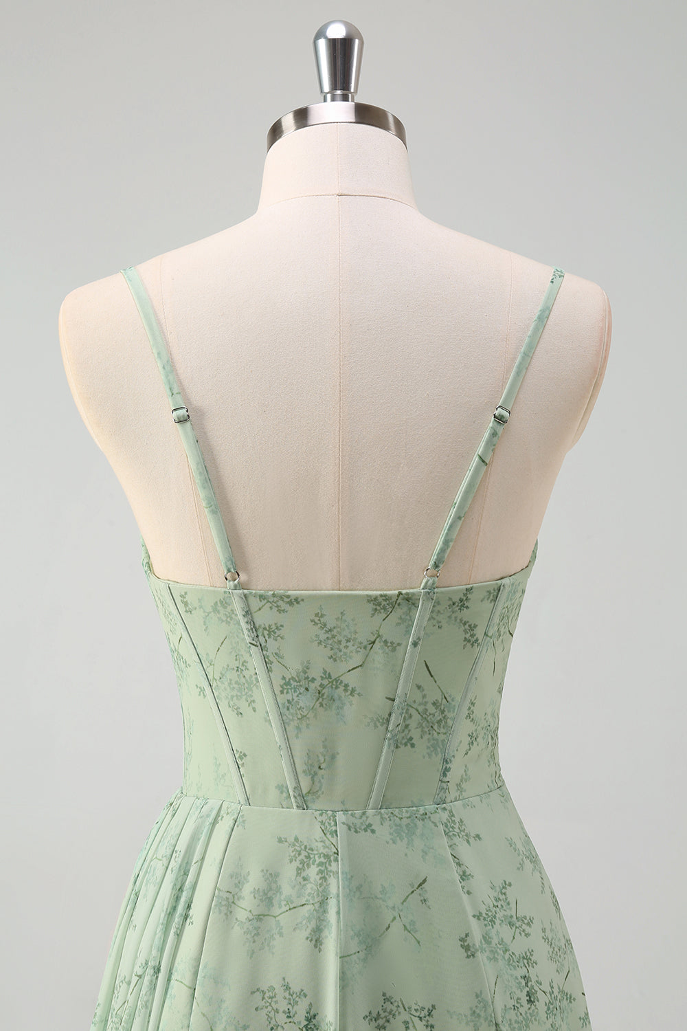 ISABEAU | CORSET CHIFFON GOWN - Dusty Sage Floral