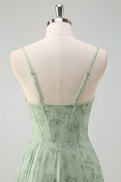 ISABEAU | CORSET CHIFFON GOWN - Dusty Sage Floral