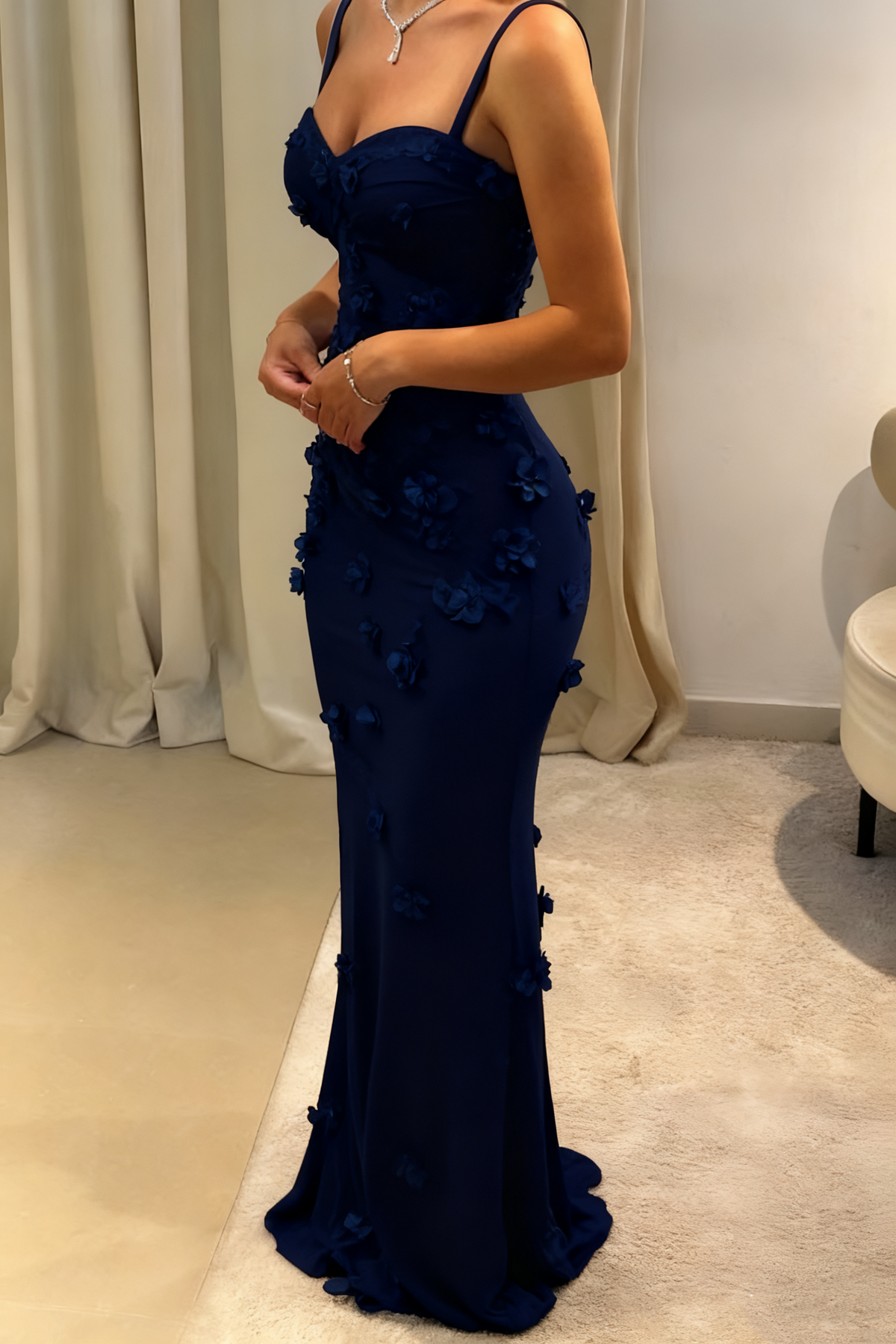 ISABELA | MERMAID GOWN - Navy Blue