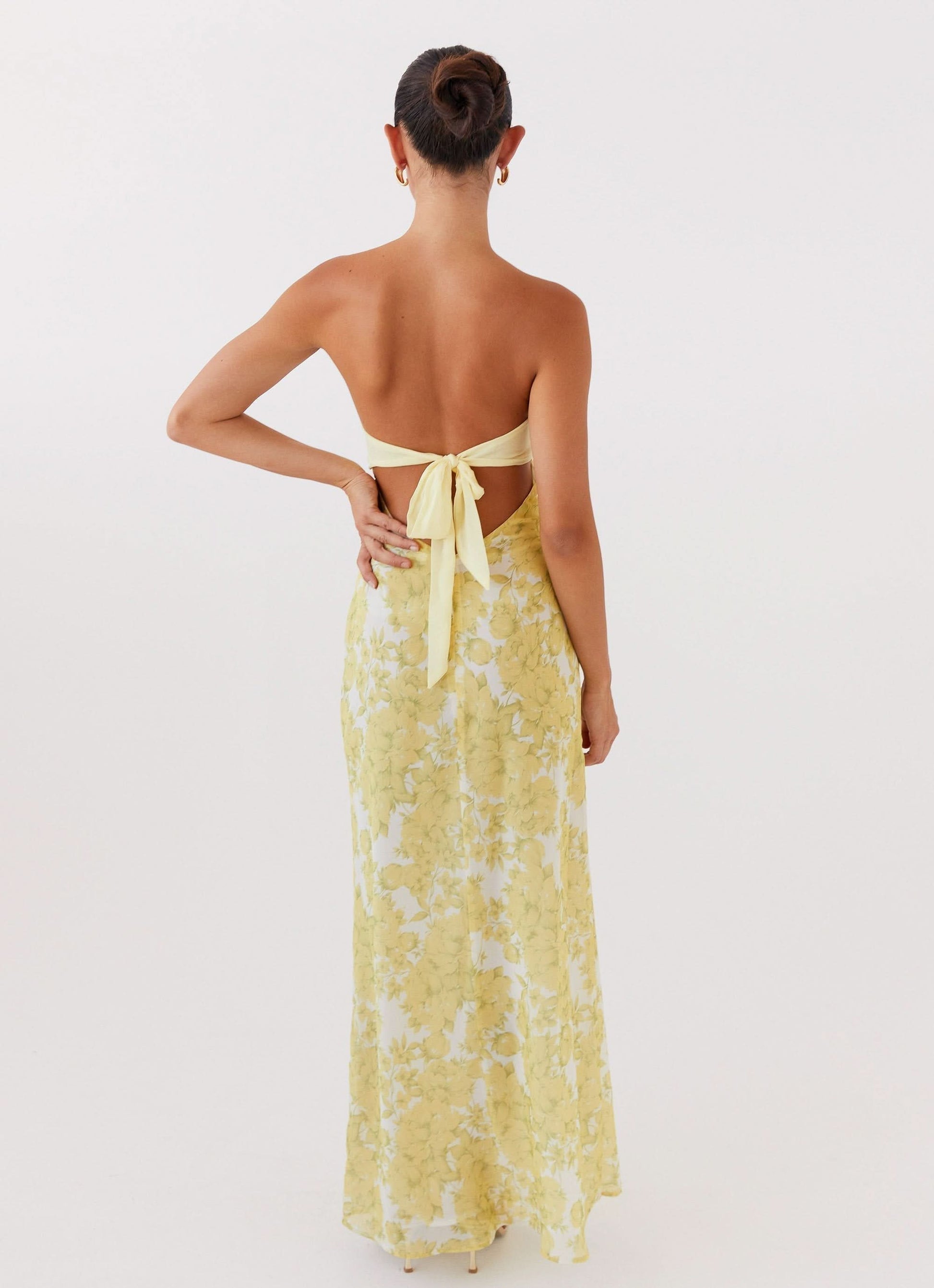TRINITY | TENNIS MAXI DRESS - Yellow, back