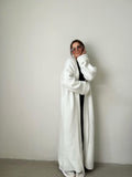 JANINE | OVERSIZED LONGLINE CABLE KNIT CARDIGAN - White