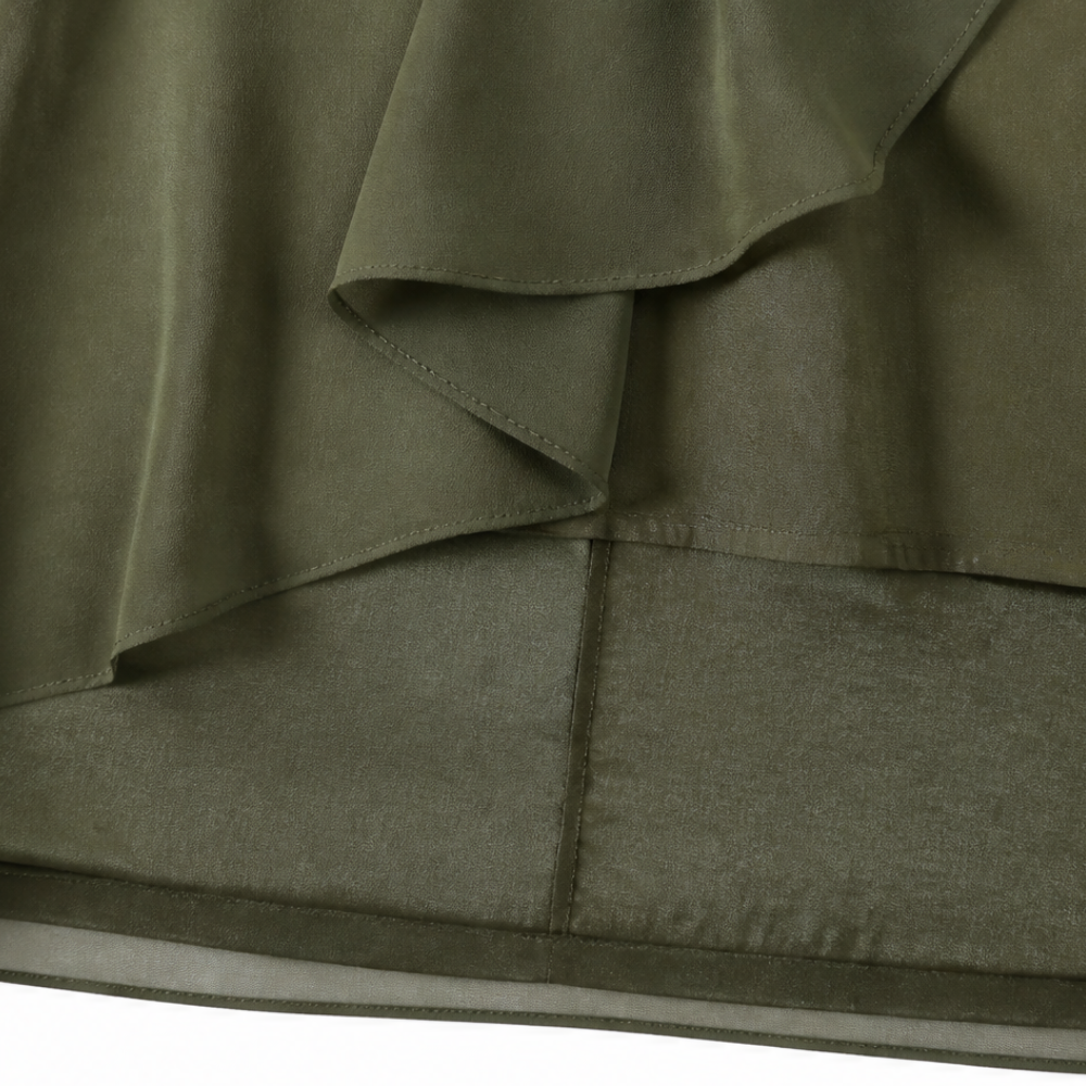 JARDENA | CAPE SLEEVE LAYERED MAXI DRESS - Olive Green