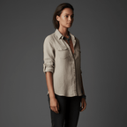 JINNY | VINTAGE BUTTON UP SHIRT - Stone Beige