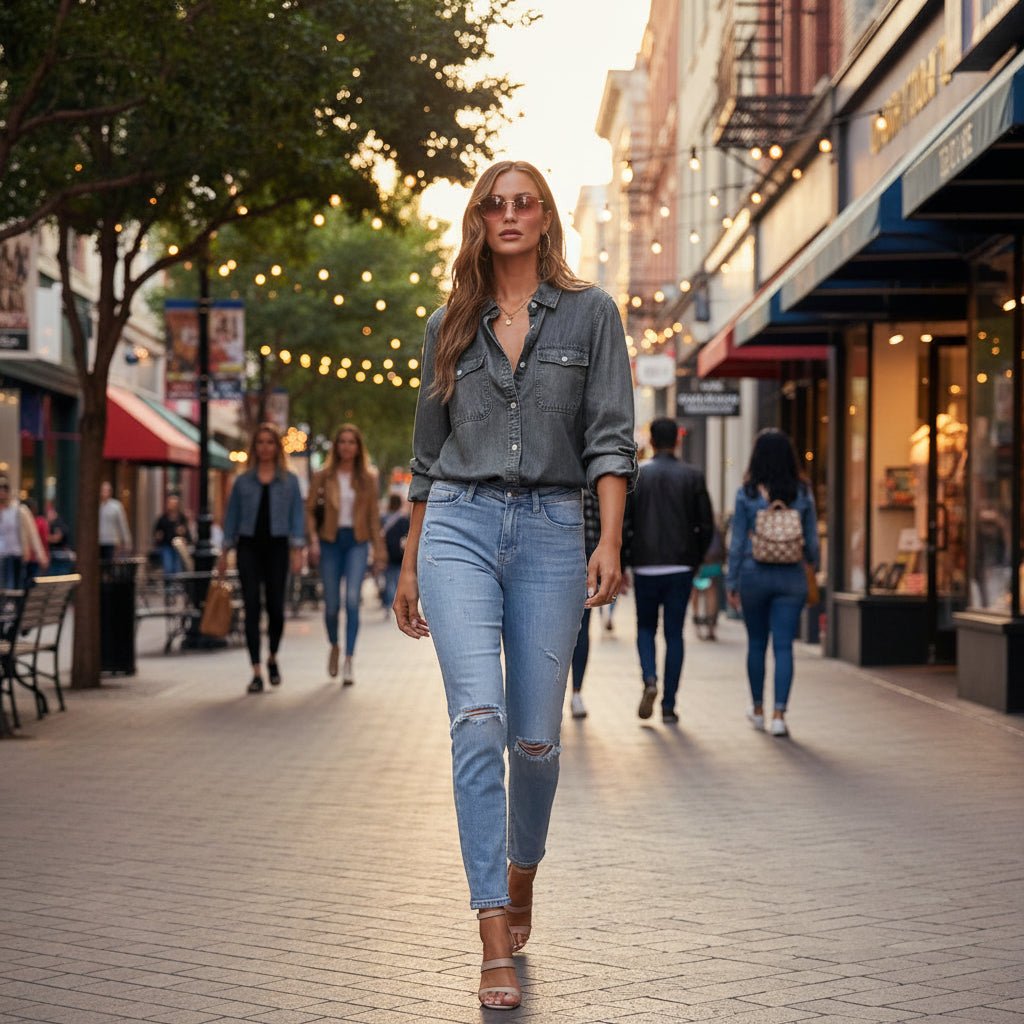 JINNY | VINTAGE BUTTON UP SHIRT - Washed Gray