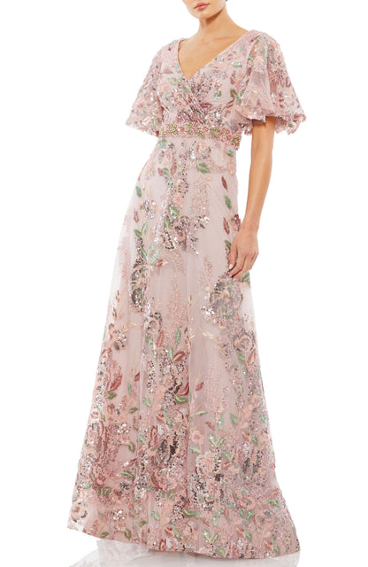 JOCASTA | FLORAL EMBELLISHED GOWN - Dusty Rose
