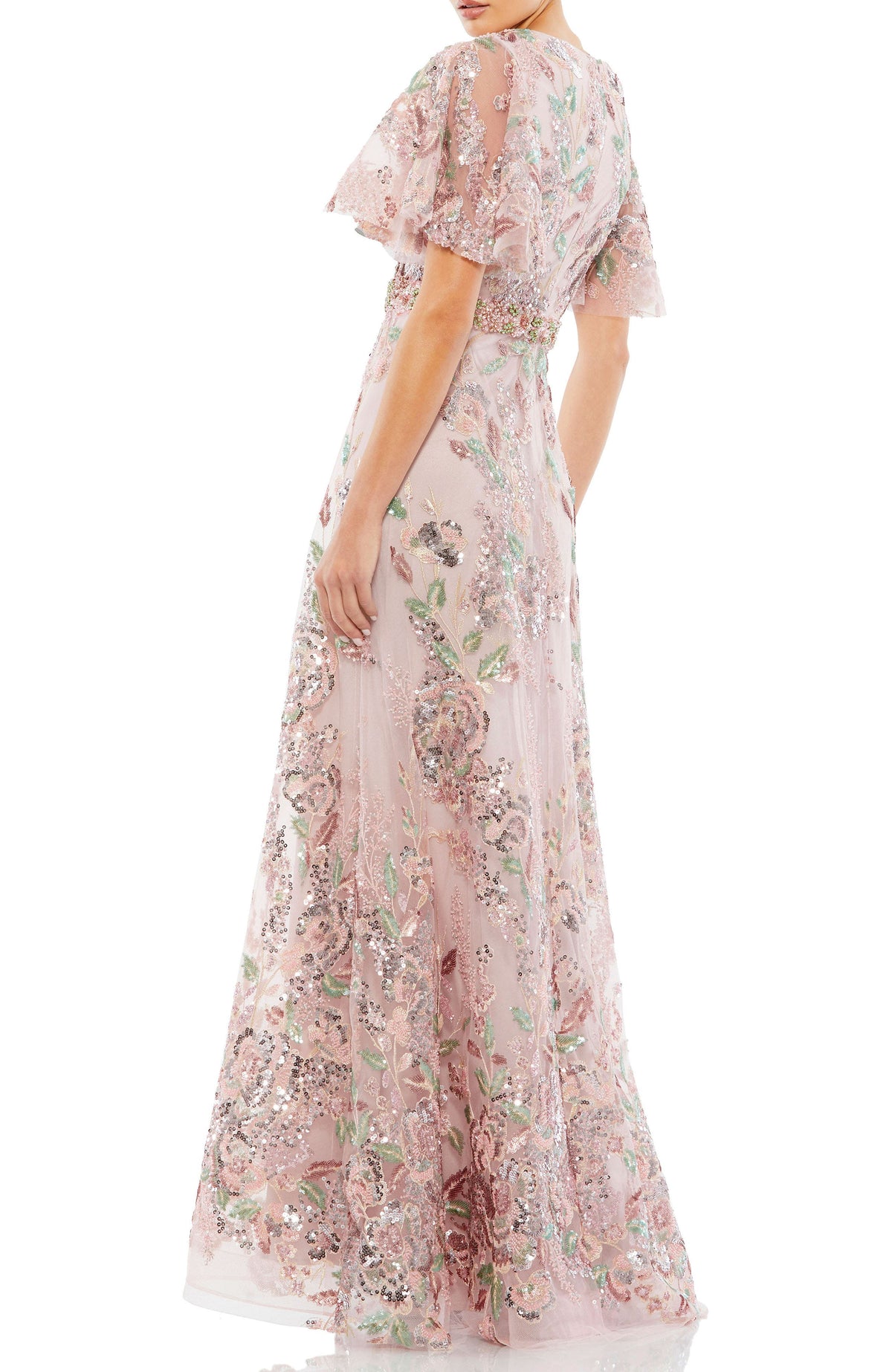 JOCASTA | FLORAL EMBELLISHED GOWN - Dusty Rose