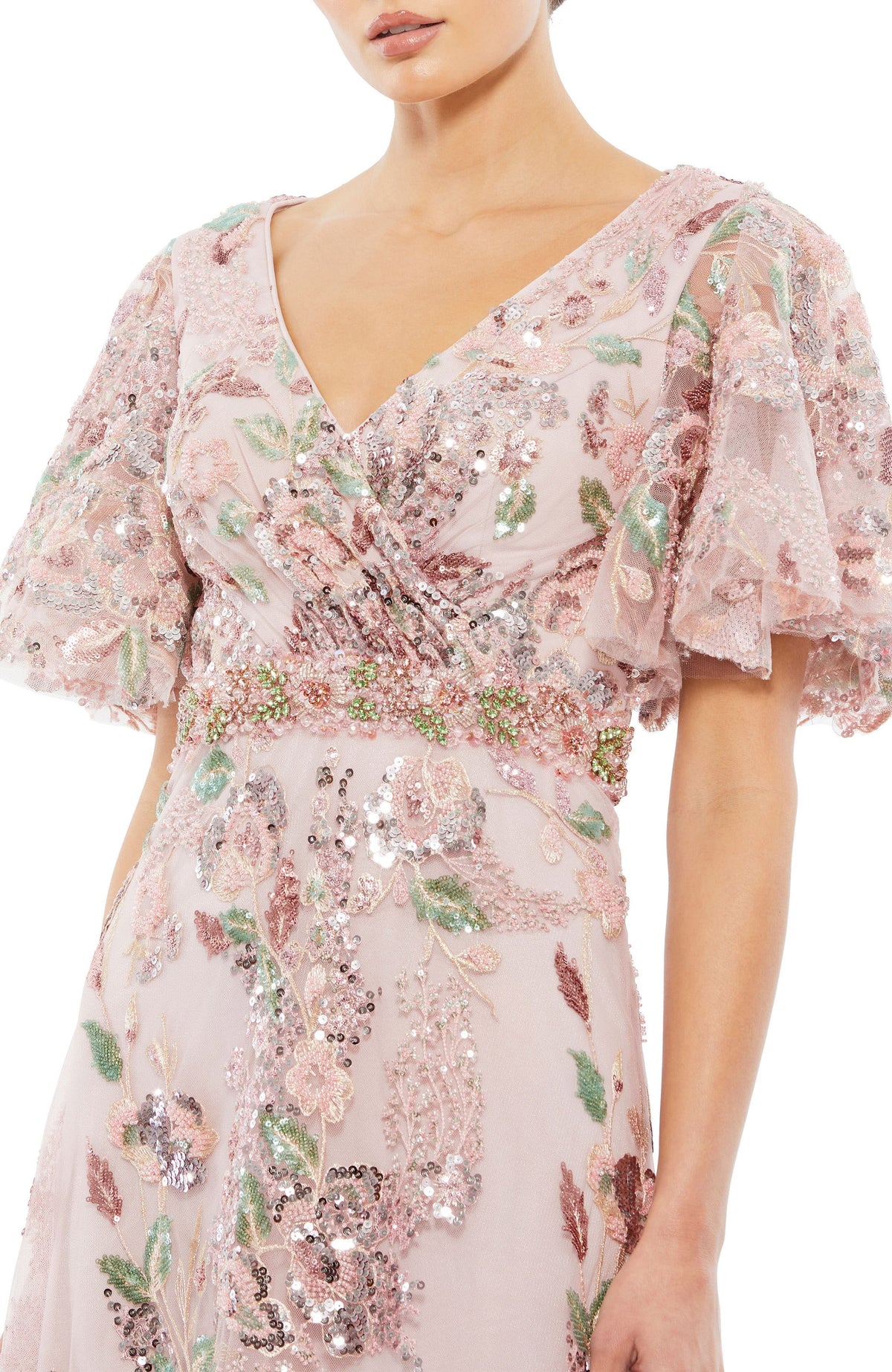 JOCASTA | FLORAL EMBELLISHED GOWN - Dusty Rose