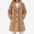 JOELY | LONG TEDDY COAT - Camel