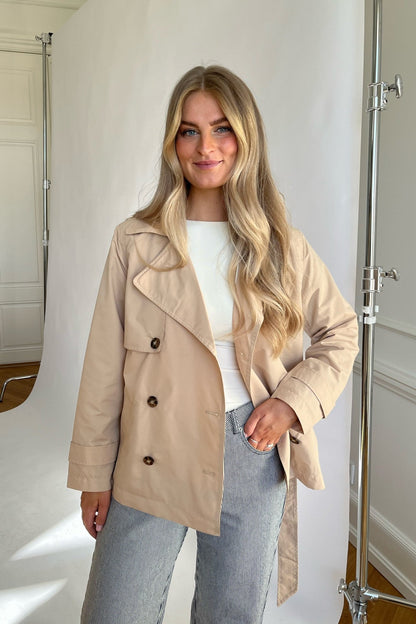 JORENE | DOUBLE-BREASTED TRENCH COAT - Beige