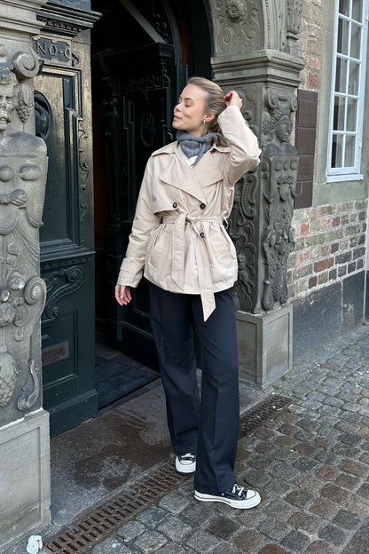 JORENE | DOUBLE-BREASTED TRENCH COAT - Beige